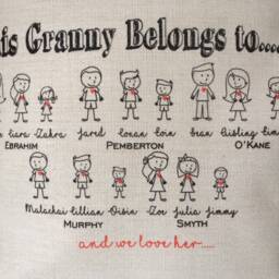 This Granny Belongs To... Stick Figure Family Personalised Cushion - Mothers Day Gift - thumbnail 3