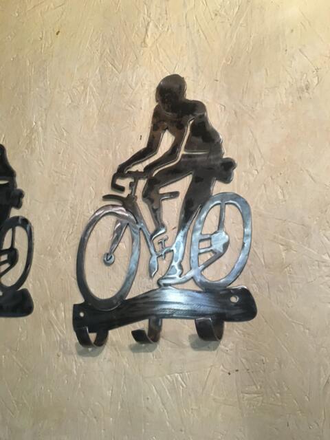 Cyclist Hook. Bike. Three Hooks. Coat. Keys. Decor. Metal Art. Entryway. Living Room. Home. Office. Him. Her. Gift