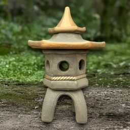 Large Lantern Pagoda Sculpture Outdoor Figure Cement Asian Decoration Handmade Front Door Ornament Pagoda Lover Gift - thumbnail 1