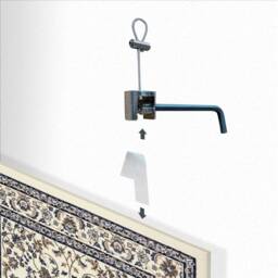 Metal Tapestry Hanger Kit Rug, Quilt Wall Hanging With Steel Cable - thumbnail 2