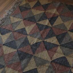 Handmade Kilim Jute Rug, Traditional Indian Dhurrie - 4x6 Ft - thumbnail 3
