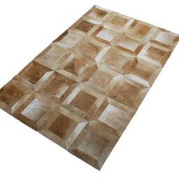 Cowhide Patchwork Rug in Cube Design By Shine Rugs - thumbnail 3