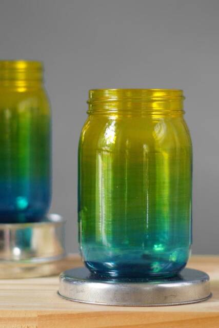Ombre Painted Mason Jar Desk Organizer, Pen Holder - image 1