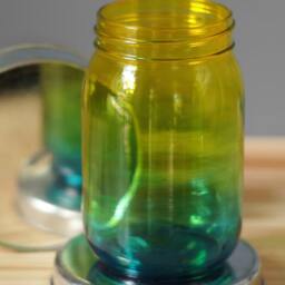 Ombre Painted Mason Jar Desk Organizer, Pen Holder - thumbnail 3