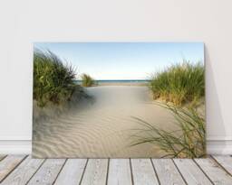 Beach View From The Sand Dunes. Canvas Print Wall Decor For Home Or Office Beach Seascape. Ideal Gift Birthday Present. Travel/Holiday - thumbnail 1