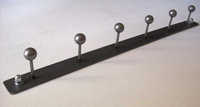 Handcrafted Wall-Mounted Coat Rack Made Of Flat Steel - Minimalist Wall Hook Industrial Hallway 60 cm - image 1