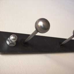 Handcrafted Wall-Mounted Coat Rack Made Of Flat Steel - Minimalist Wall Hook Industrial Hallway 60 cm - thumbnail 2