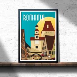 Romania Travel Poster Retro Wall Art Print - thumbnail 2