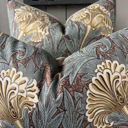 William Morris Fabric Tulip Bullrush Slate Vintage Designer Cushion Cover - thumbnail 3