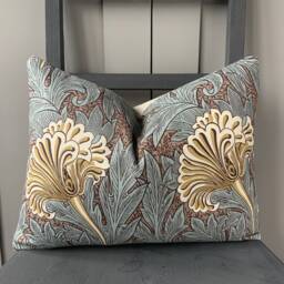 William Morris Fabric Tulip Bullrush Slate Vintage Designer Cushion Cover - thumbnail 2