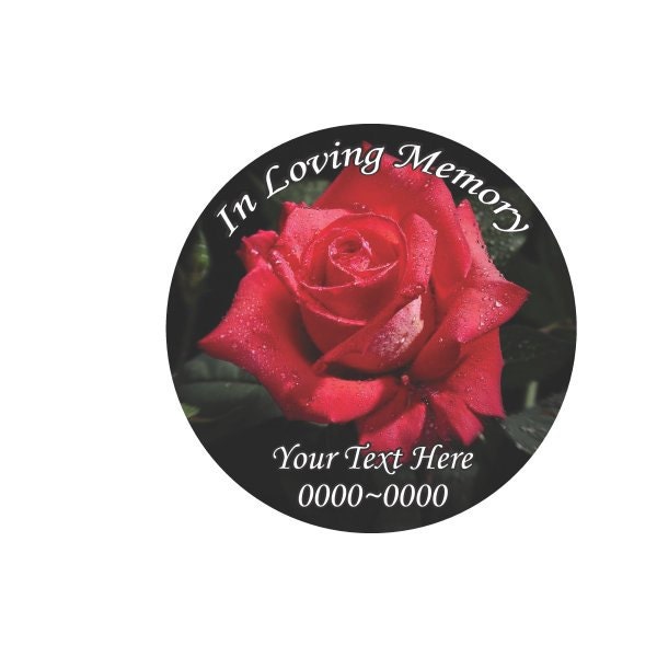 Rose in Loving Memory Full Color Circles 015 Custom Vinyl Wall Decal Or Car Sticker - Ilmfullcolorcircles015Et