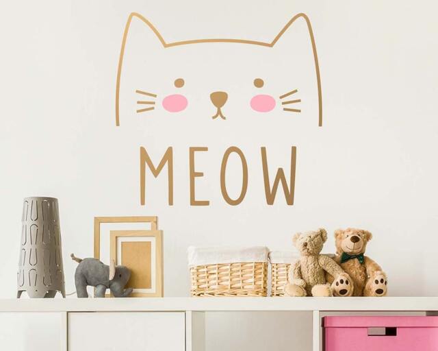 Cat Wall Decal - Cute Decal, Kids Nursery Removable Sticker, Vinyl - image 1