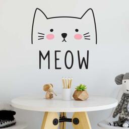 Cat Wall Decal - Cute Decal, Kids Nursery Removable Sticker, Vinyl - thumbnail 2