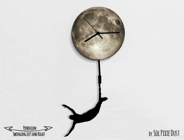 Boy Jumping From The Moon - Wall Clock With Pendulum Clock Unique Decor Gift Idea - image 1