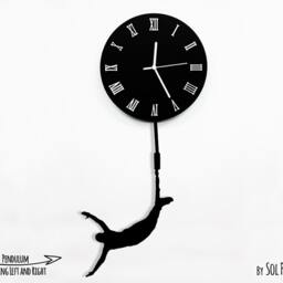 Boy Jumping From The Moon - Wall Clock With Pendulum Clock Unique Decor Gift Idea - thumbnail 3