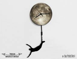 Boy Jumping From The Moon - Wall Clock With Pendulum Clock Unique Decor Gift Idea - thumbnail 1
