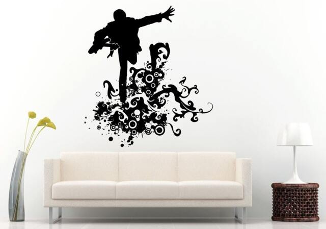 Man With Guitar Doing The Wave On Musical Collage Cloud Wall Decal Vinyl Sticker Mural Room Decor L717 - image 1