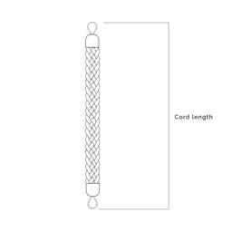 Small Braided Cotton Curtain Tie Back, Bohemian Chic Coastal Rope White Back - thumbnail 4