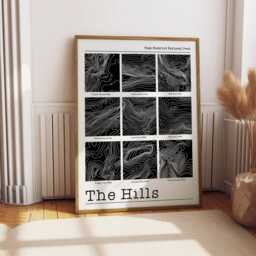 Peak District Hills Print Hand-Illustrated Contour Art, Mountain Wall Print - thumbnail 2