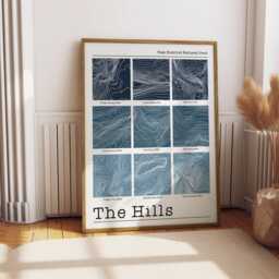 Peak District Hills Print Hand-Illustrated Contour Art, Mountain Wall Print - thumbnail 3