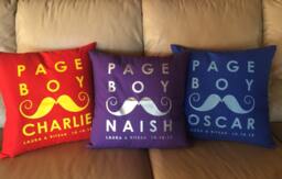 Personalized Page Boy Pillow, Custom Bridal Party Gift - thumbnail 1
