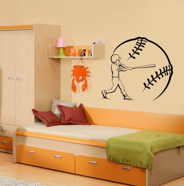 Wall Vinyl Decal Baseball Game American Pinscher Glove Sport Stickers - #2735Dn - image 1