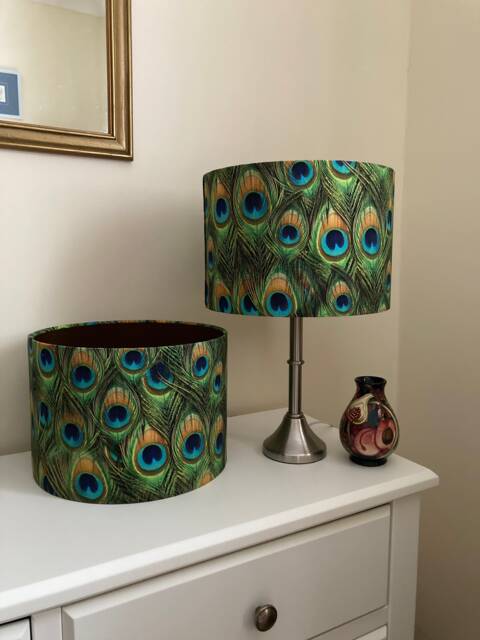 Peacock Feather, Handmade Lampshade - image 1