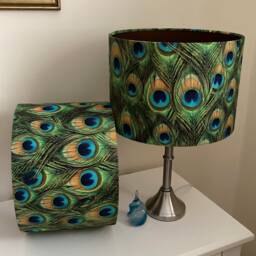 Peacock Feather, Handmade Lampshade - thumbnail 3