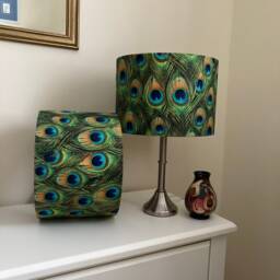 Peacock Feather, Handmade Lampshade - thumbnail 2