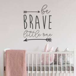 Be Brave Little One Wall Decal, Arrow Nursery Decals, Adventure Vinyl Quotes, Decals - thumbnail 2