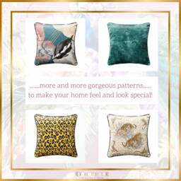 Rainforest Velvet Lampshade, Gold Lining, Jungle Decor - thumbnail 3