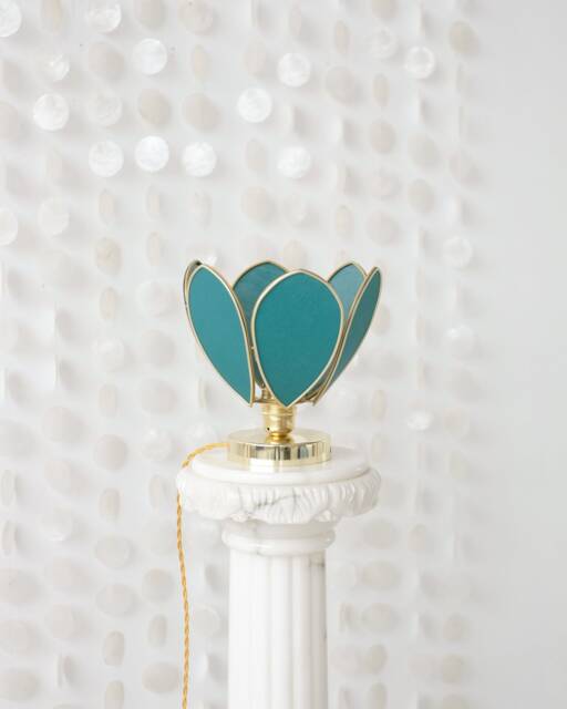 Flower Table Lamp - Jungle Green & Gold - image 1