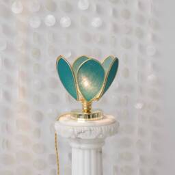 Flower Table Lamp - Jungle Green & Gold - thumbnail 3