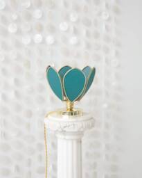 Flower Table Lamp - Jungle Green & Gold
