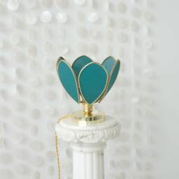 Flower Table Lamp - Jungle Green & Gold - thumbnail 4