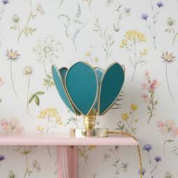 Flower Table Lamp - Jungle Green & Gold - thumbnail 2