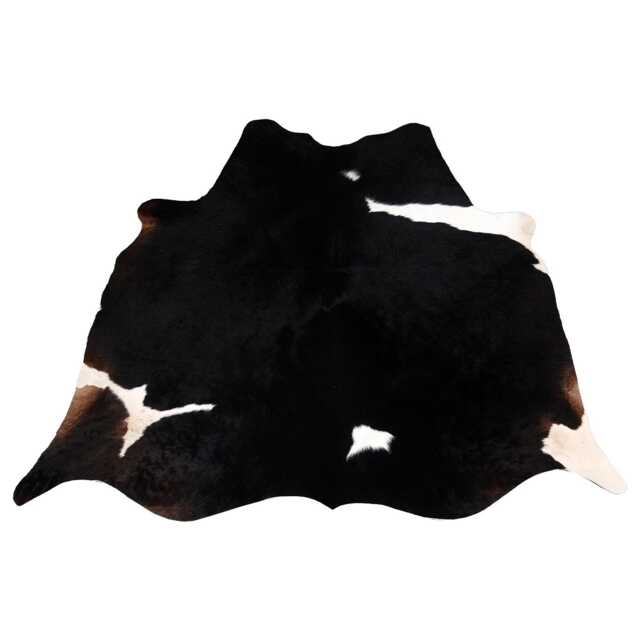 Bold Dark Brown & White Cowhide Rug - Large Natural Leather For Contemporary Elegance - image 1