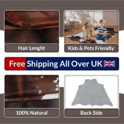 Bold Dark Brown & White Cowhide Rug - Large Natural Leather For Contemporary Elegance - thumbnail 4