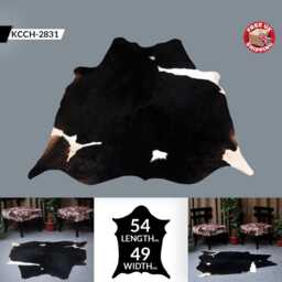Bold Dark Brown & White Cowhide Rug - Large Natural Leather For Contemporary Elegance - thumbnail 2