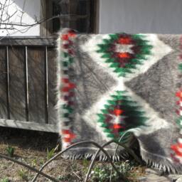 Handmade Wool Blanket Tribal Aztec Rug, Southwestern Cabin Decor - thumbnail 3