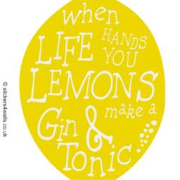Gin & Tonic Lemon Wall Sticker Kitchen Bar Art - thumbnail 4