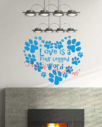 "Paw Print Heart With Quote ""Love Is A Four Legged Word" - thumbnail 1