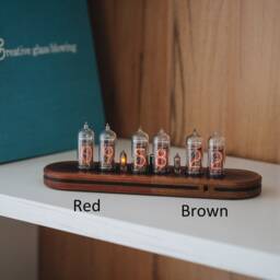 The Slim Time Capsule - In-14 Nixie Clock in Wooden Case With A Plastic Bottom Cover - thumbnail 3
