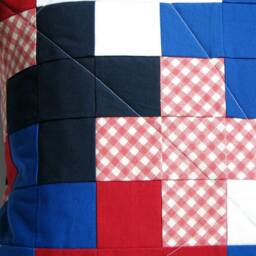 Quilted Pillow Cover 20x20, Patchwork Sham, 4Th Of July Decor, Modern Patriotic Pillow, Gifts For Veterans - thumbnail 2