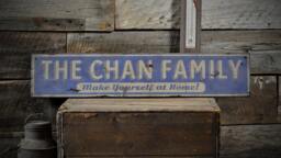 Custom Family Name Wooden Sign, Rustic Wall Decor - thumbnail 1
