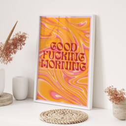 Motivational Morning Quote Wall Art Print Kitchen Decor Funny Coffee Breakfast Artwork Home Office Piece Modern Typography Gallery Gift - thumbnail 3