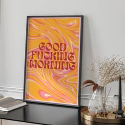 Motivational Morning Quote Wall Art Print Kitchen Decor Funny Coffee Breakfast Artwork Home Office Piece Modern Typography Gallery Gift - thumbnail 2