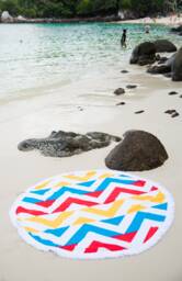 Round Beach Towel 150cm - 60Inch Bridesmaid Gift Bride Hens Night Boho Bohemian Summer Wedding Broom Rustic Nomad Cotton