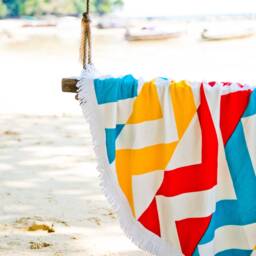 Round Beach Towel 150cm - 60Inch Bridesmaid Gift Bride Hens Night Boho Bohemian Summer Wedding Broom Rustic Nomad Cotton - thumbnail 3