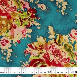 Venus 3 Colors Impressionistic Floral Cynthia Watercolor Flower Linen Blend Curtain, Valance Pleated, Lined Drapery Offered As Upgrades - thumbnail 2